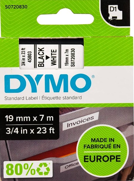 Ruban d'étiquettes Dymo 45803 - 19 mm Largeur - Permanent Adhésif - R