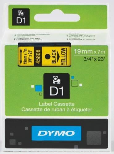 DYMO D1 - Standard Étiquettes - Noir sur jaune - 19mm x 7m