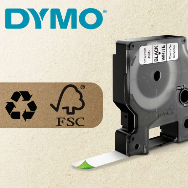 DYMO D1 - Standard Étiquettes - Noir sur jaune - 19mm x 7m