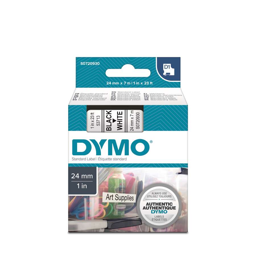 DYMO D1 - Standard Étiquettes - Noir sur blanc - 24mm x 7m