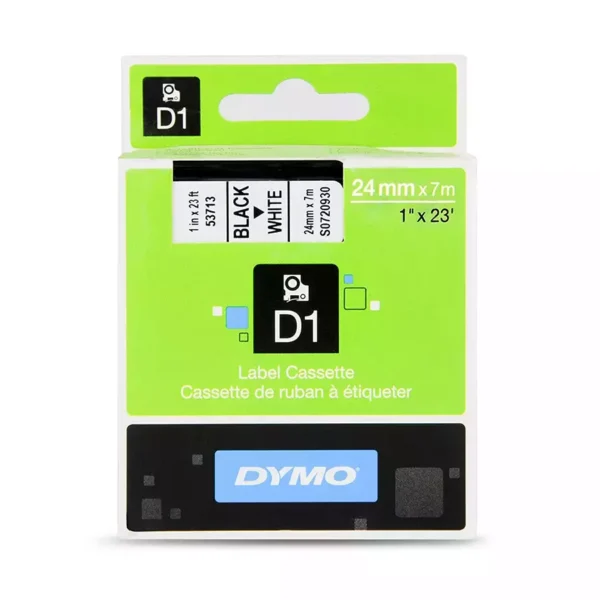 DYMO D1 - Standard Étiquettes - Noir sur blanc - 24mm x 7m
