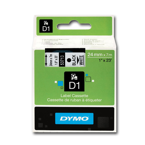 DYMO D1 - Standard Étiquettes - Noir sur blanc - 24mm x 7m