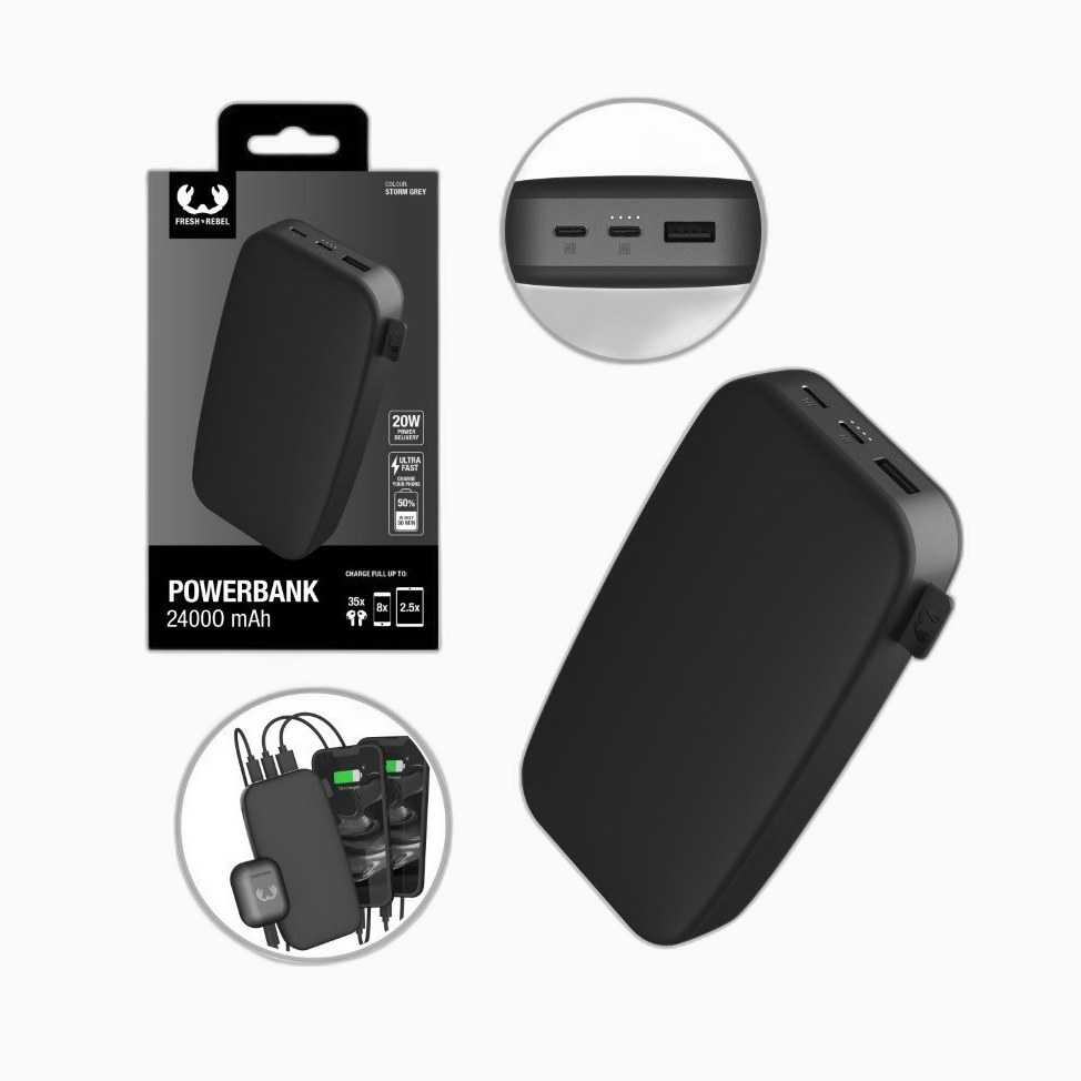 FRESH N REBEL - Powerbank 12000 mAh USB-C - Ultra Fast Charging & 20W
