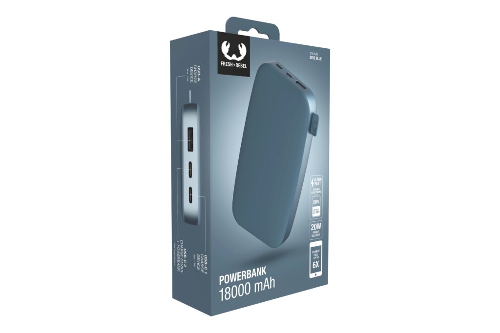 FRESH N REBEL - Powerbank 18000 mAh USB-C - Ultra Fast Charging & 20W