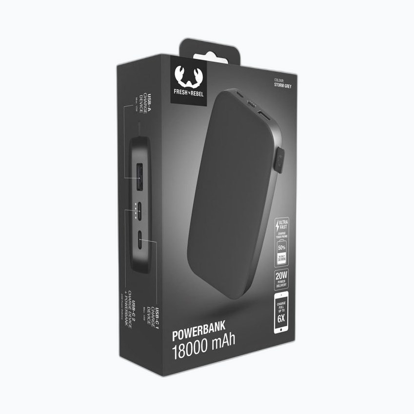 FRESH N REBEL - Powerbank 18000 mAh USB-C - Ultra Fast Charging & 20W