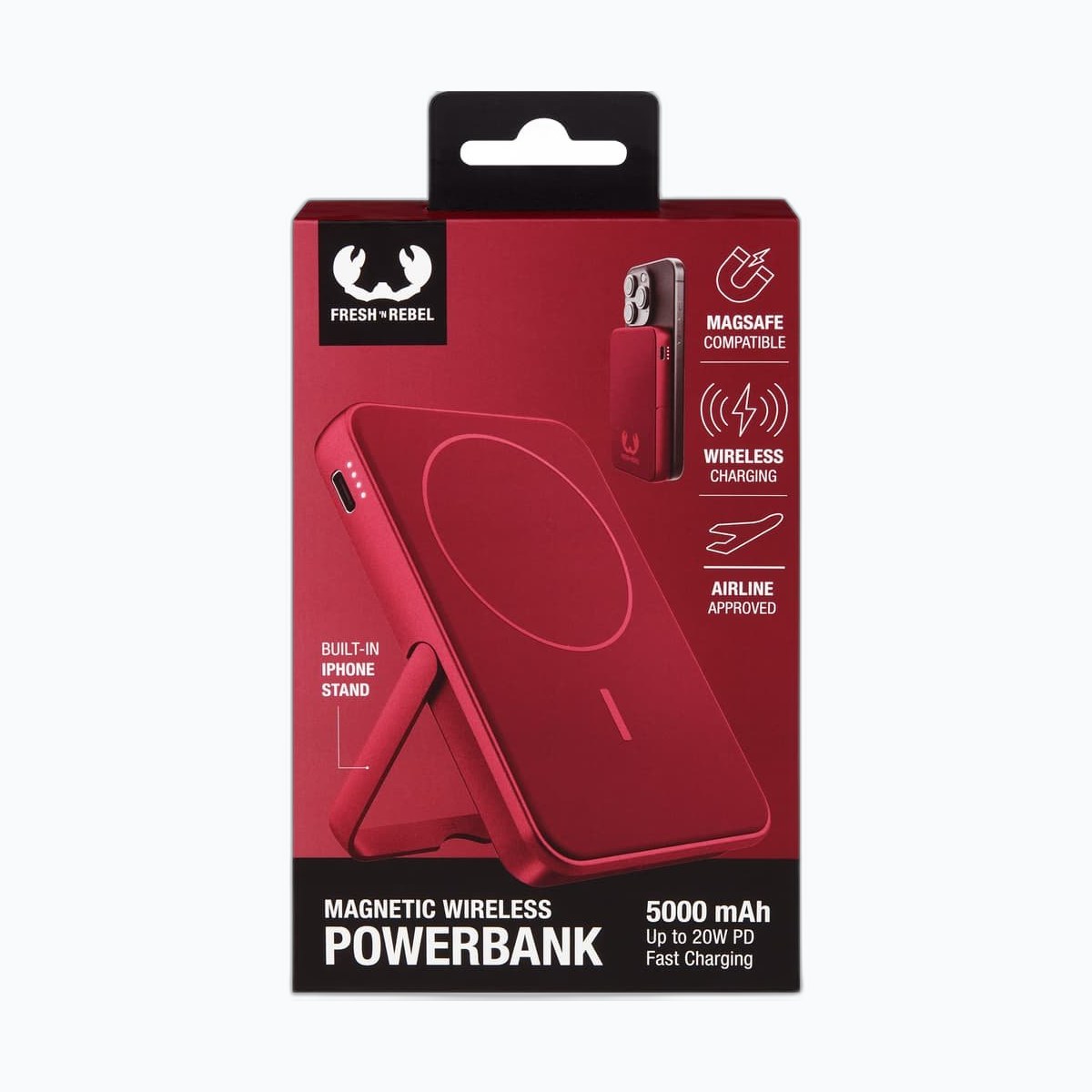 FRESH N REBEL - Magnet Wireless Powerbank 5000 mAh - Storm Grey
