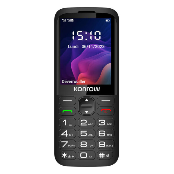 KONROW SENIOR 280 NEXT 4G DS 2,8 Bluetooth +Dock de charge * Noir