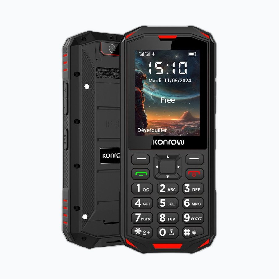KONROW STONE NEXT 4G DS 2,4 Anti-choc +bouton SOS IP68 * Noir