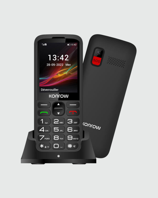 KONROW STONE NEXT 4G DS 2,4 Anti-choc +bouton SOS IP68 * Noir