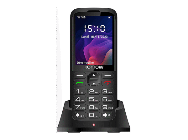 KONROW STONE NEXT 4G DS 2,4 Anti-choc +bouton SOS IP68 * Noir