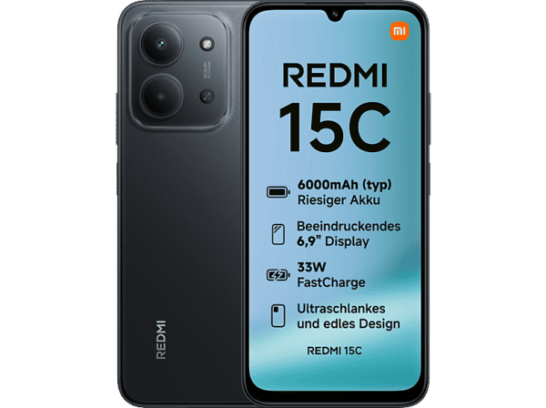XIAOMI Redmi 15C 4G NFC G81 Ultra 6,9 120Hz 4/128Go 6000mAh * Noir