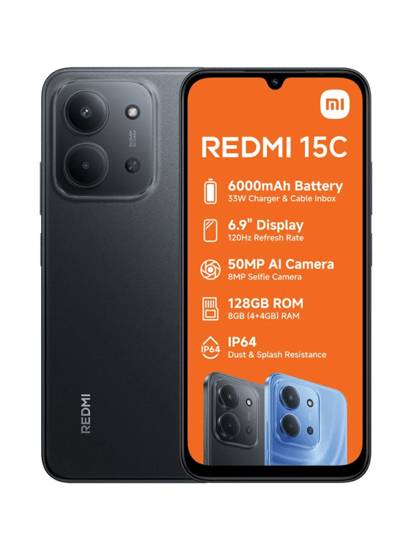 XIAOMI Redmi 15C 4G NFC G81 Ultra 6,9 120Hz 4/256Go 6000mAh * Noir