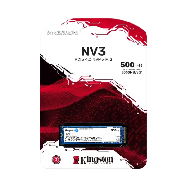 Disque Dur SSD Kingston NV3 500Go M.2 NVMe PCIe (Nu) 2280