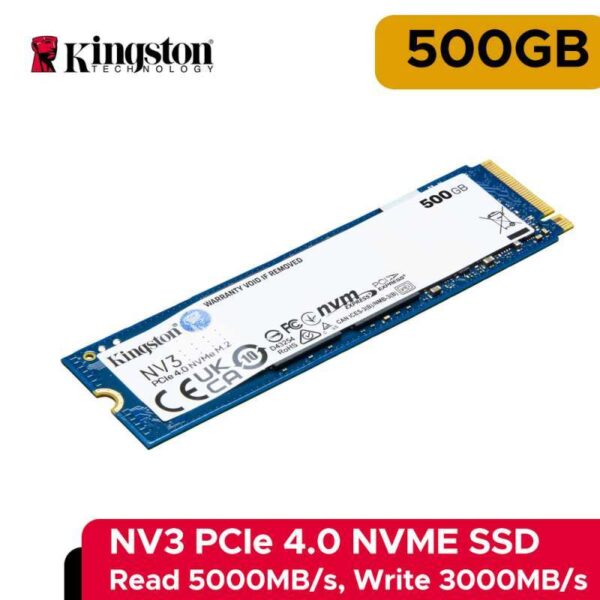 Disque Dur SSD Kingston NV3 500Go M.2 NVMe PCIe (Nu) 2280