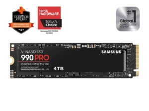 Disque Dur SSD SAMSUNG 990 PRO 4To M.2 NVMe PCIe * MZ-V9P4T0BW