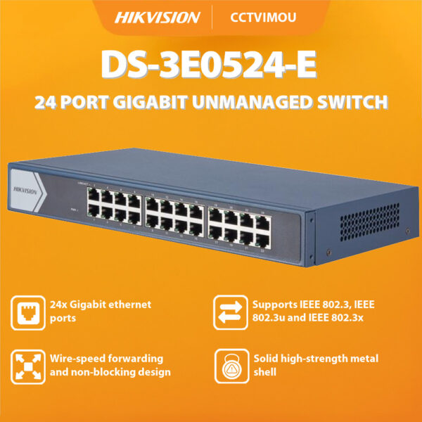 HIKVISION DS-3E0524-E (C) SWITCH 24 Ports 10/100/1000 Mbps RJ45