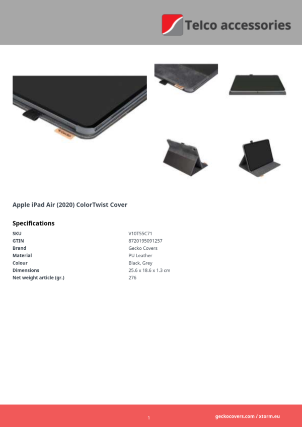 Gecko Covers FOLIO EASY CLICK pour Tab A8 10,5 Noir * GE-V11T65C1