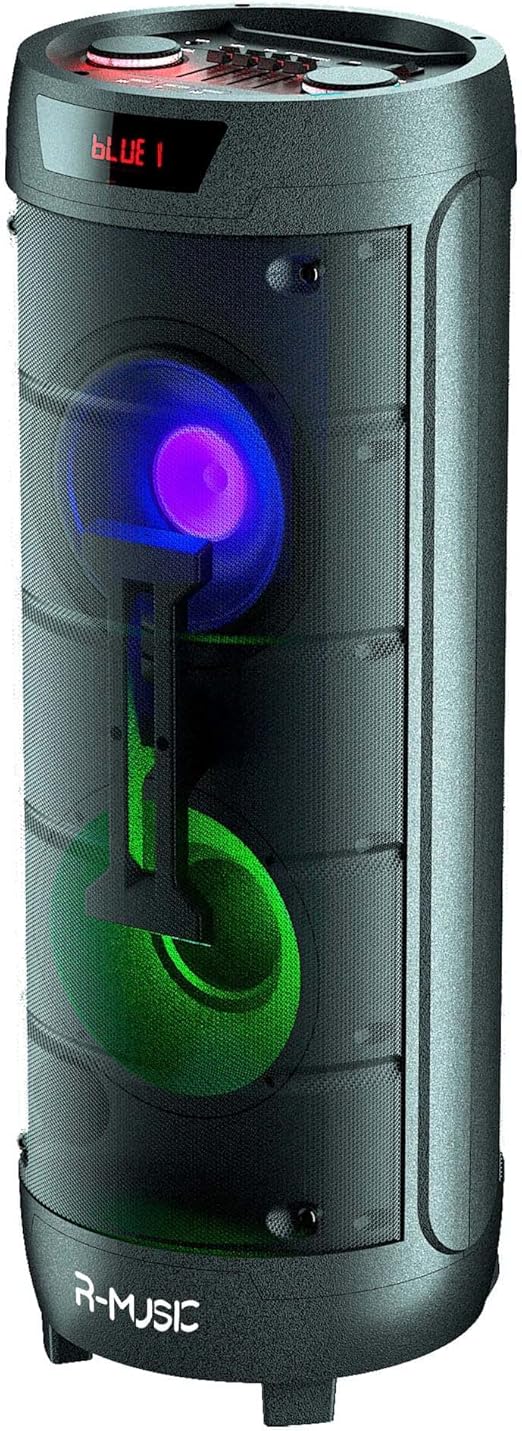 R-MUSIC BLASTER M ENCEINTE 400W RGB s/fil BTO +micro filaire