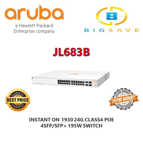 HP Aruba Switch 1930-24G 24xGbL 4xSFP+ PoE 195W 4