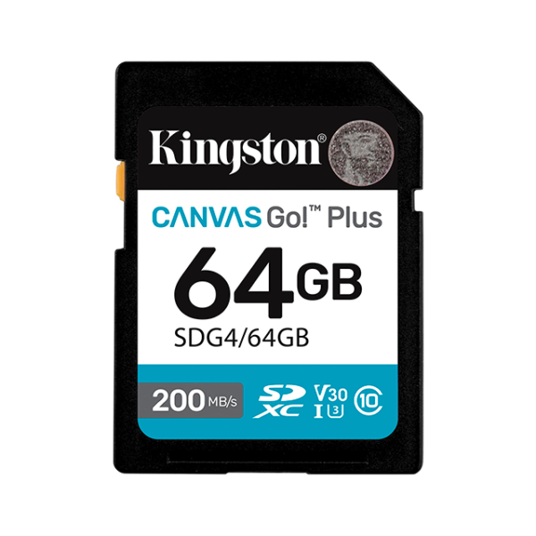 Carte mémoire SD Card 64GB KINGSTON Canvas Go! GEN 4 SDXC adaptateur inclus
