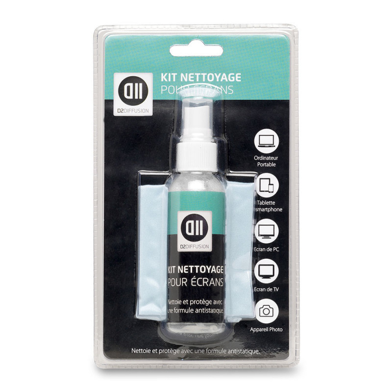 D2 - KIT DE NETTOYAGE SPRAY 60ml +1 CHIFFONETTE MICROFIBRE