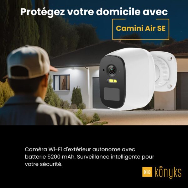 KONYKS CAMINI Air SE Caméra EXT. s/fil WiFi IP65 + Batterie 5200mAh