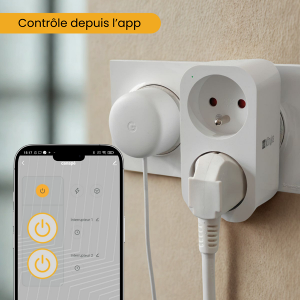 KONYKS PRISKA DUO FR-Double Prise Wi-Fi/BT, format FR, 16A,