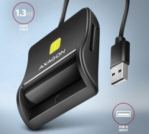 Lecteur de Cartes à puce Axagon CRE-SM3SD USB 2.0 - CRE-SM3SD