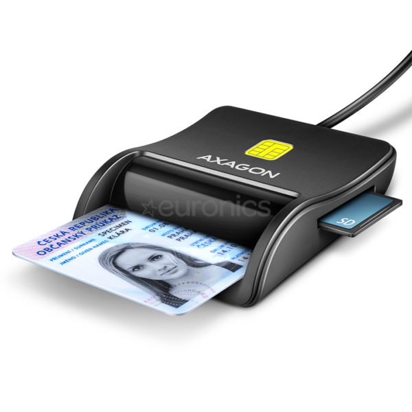 Lecteur de Cartes à puce Axagon CRE-SM3SD USB 2.0 - CRE-SM3SD