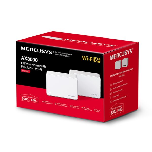 MERCUSYS Halo H80X MESH WiFi6 AX3000 +3 ports GbLAN (pack 2x)