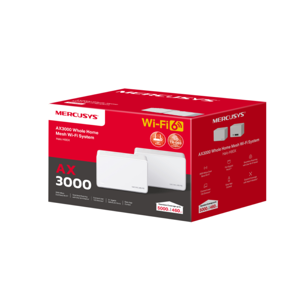 MERCUSYS Halo H80X MESH WiFi6 AX3000 +3 ports GbLAN (pack 2x)
