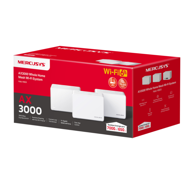 MERCUSYS Halo H80X MESH WiFi6 AX3000 +3 ports GbLAN (pack 3x)