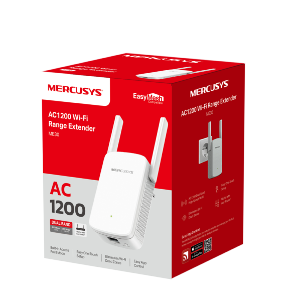MERCUSYS-ME30 Répéteur Dual Band WiFi Range Extender AC1200 1200Mbps