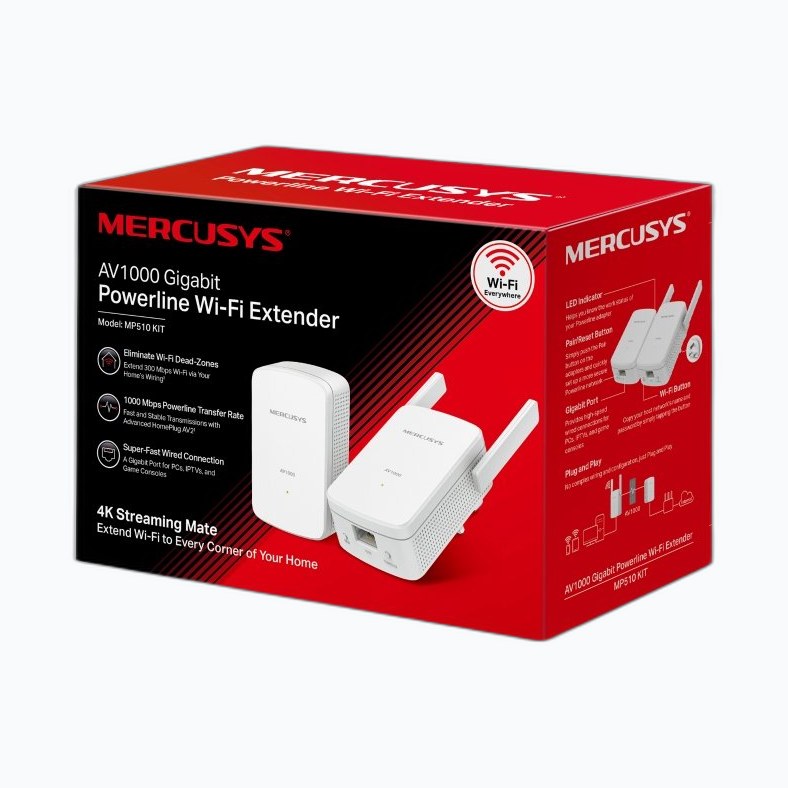 MERCUSYS MP510KIT Kit CPL Gigabit AV1000 +WiFi 300Mbps (Duo)