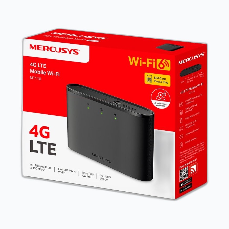 MERCUSYS MT110 Router 4G LTE Wi-Fi Noir 150Mbps 2200 mAh