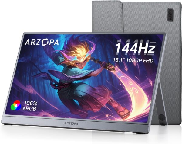 IPS 16,1 * ARZOPA Z1FC Portable ALU FHD 144Hz HDMI/USB-C +Etui* Gris