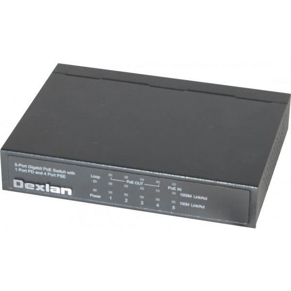DEXLAN MULTIPRISE 6 PRISES avec INTERUPTEUR NOIR 1.5m * 820031