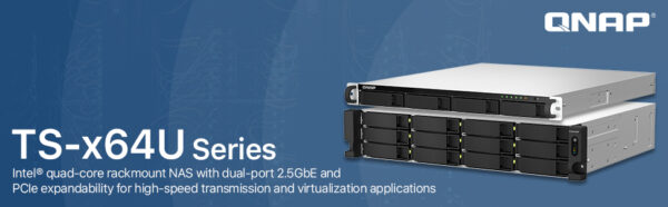 NAS QNAP TS-464U-8G 1U/N5095 8+4Go 4xSATA3 3,5/2,5/SSD