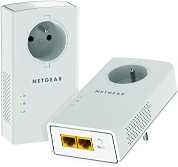 PACK 2 ADAPTATEURS CPL2000 AVEC PRISE 2 PORTS GIGABIT ETHERNET