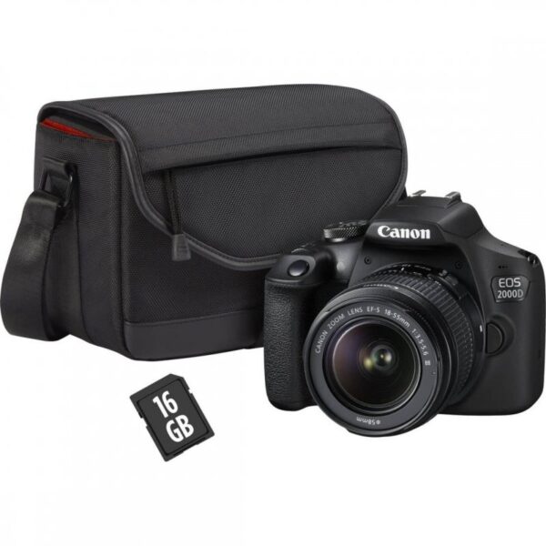 CANON EOS-2000D EF-S 18-55mm +sacoche CB-SB130 & carte SD16Go