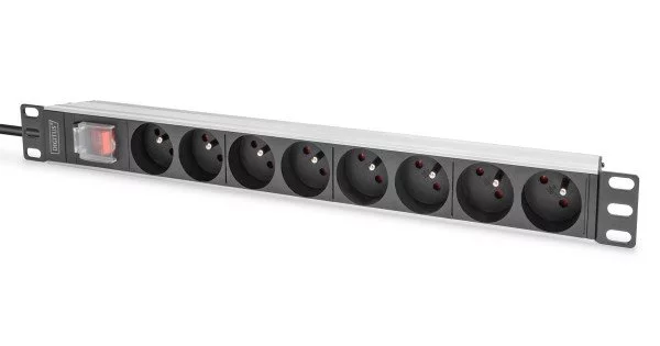 Multiprise Digitus 7 prises 2m (Noir) - rackable 19 - DN-95402