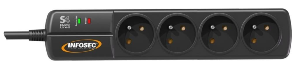 INFOSEC S6 Black Line II Parasurtenseur 6 Prises FR 1,5 m - 2Y