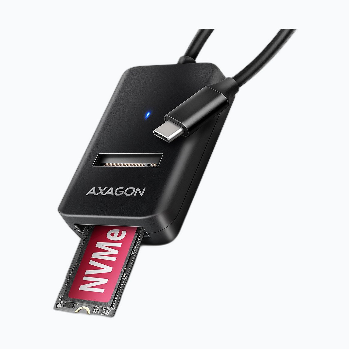 Adaptateur USB-C 3.2 Axagon ADM2-CM vers M.2 S-ATA/NVMe auto-alimenté