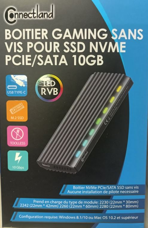 CONNECTLAND Boîtier EXT. USB2.0 pour HDD 2,5 IDE/SATA * 2603-SIL