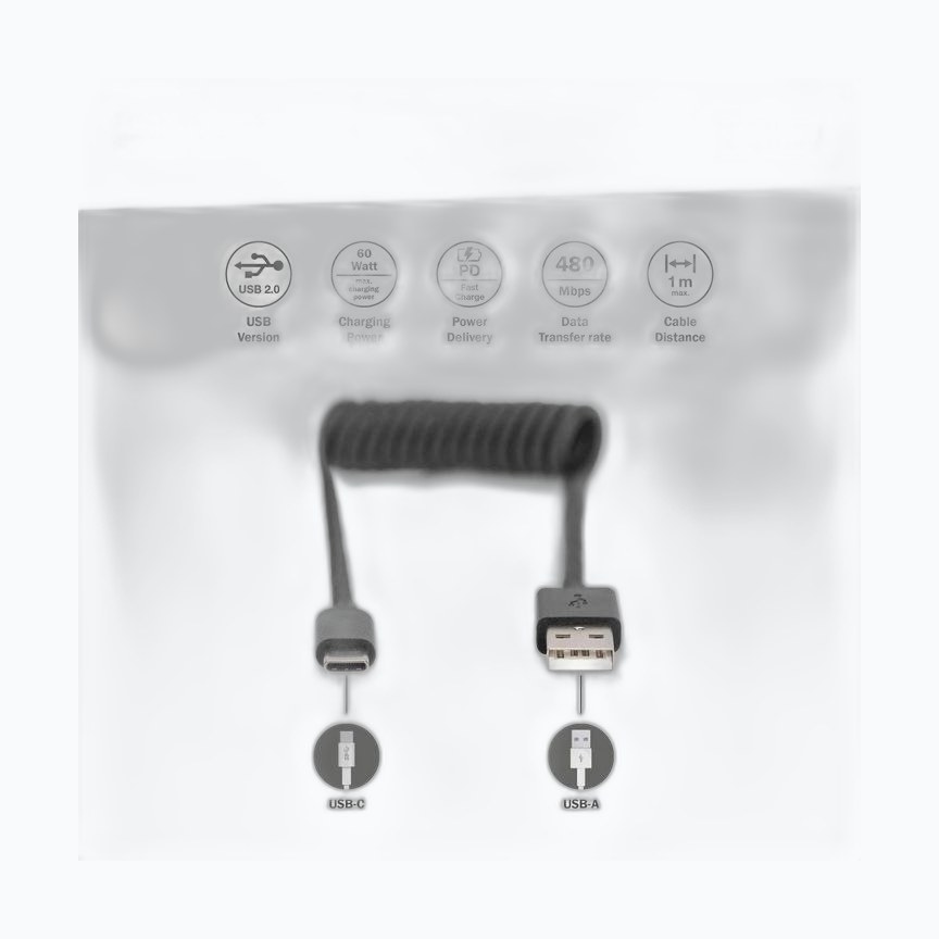 Rallonge USB2.0 Type-A M/F certifiée * 0,60m [532411] GRISE