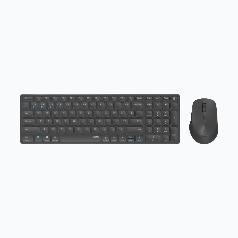 RAPOO 9700M Kit ultra-slim ss fil multimode, clavier ss fil+souris W