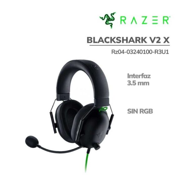 RAZER Blackshark V2 X Noir Casque Gaming Esports Multiplateforme 7.1