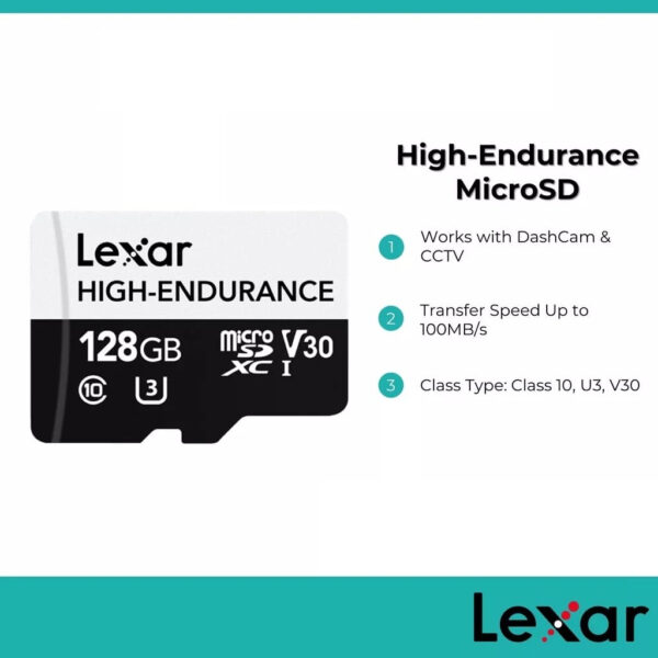 MicroSD 128Go LEXAR UHS-I CL10 * LSDMI128BBEU633A