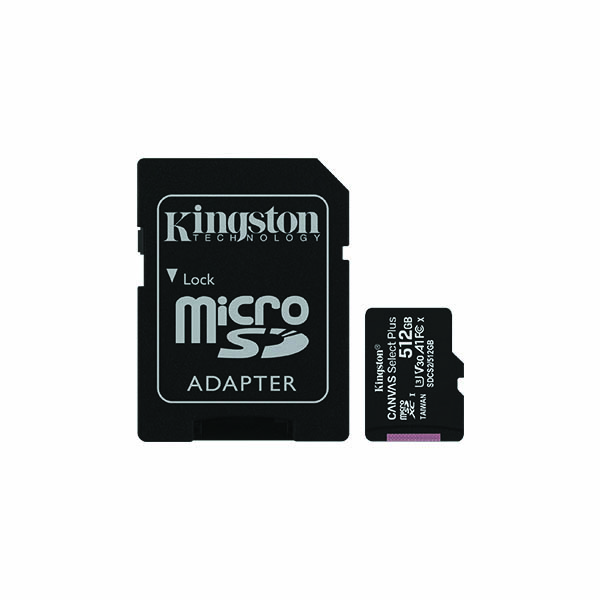 MicroSD 512Go Kingston UHS-I Canvas Go!+ c10 U3 V30 * TCP 4.60€ incl.
