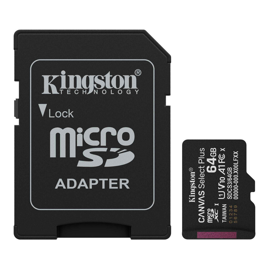 MicroSD 64Go Kingston UHS-I Canvas Select+ c10 U1 * TCP 2.80€ incl.